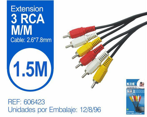 EXTENSION JACK 6 RCA M 1.5m