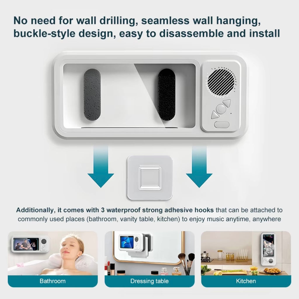 Altavoz caja impermeable, baño impermeable 360 °