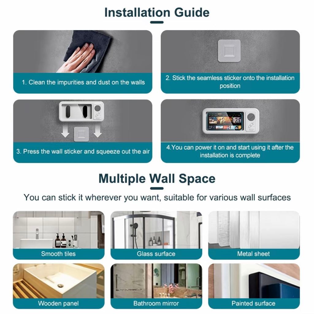 Altavoz caja impermeable, baño impermeable 360 °