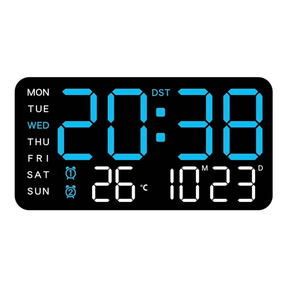 Reloj de pared digital grande con pantalla LED