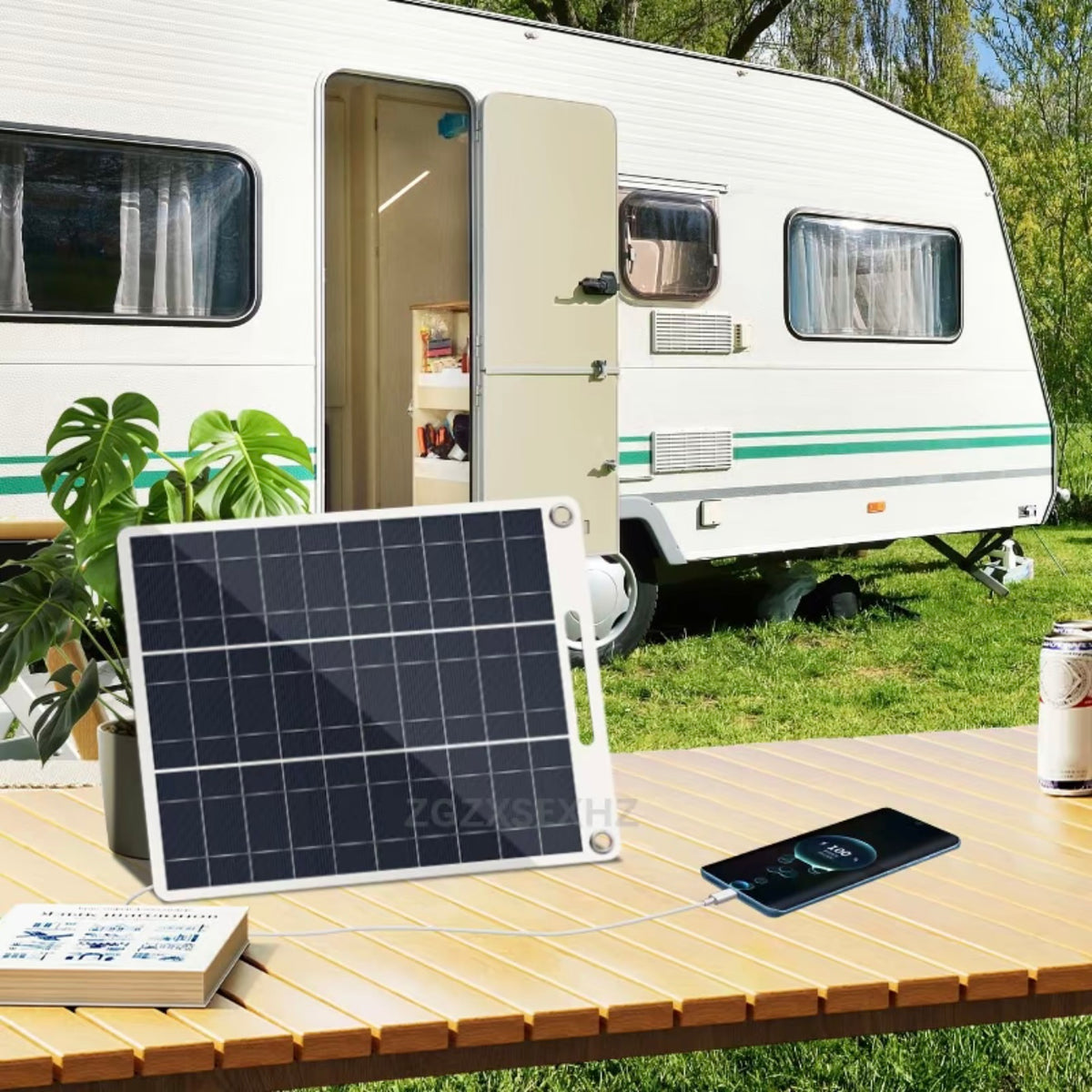 Panel solar flexible doble usb