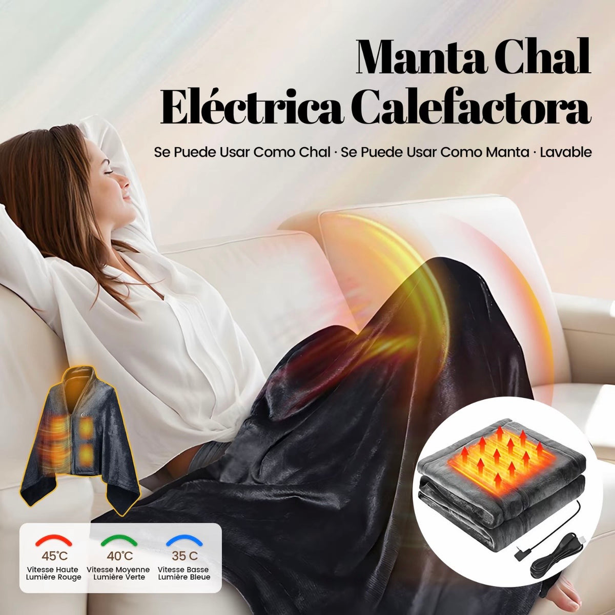 Chal/manta eléctrica portatil