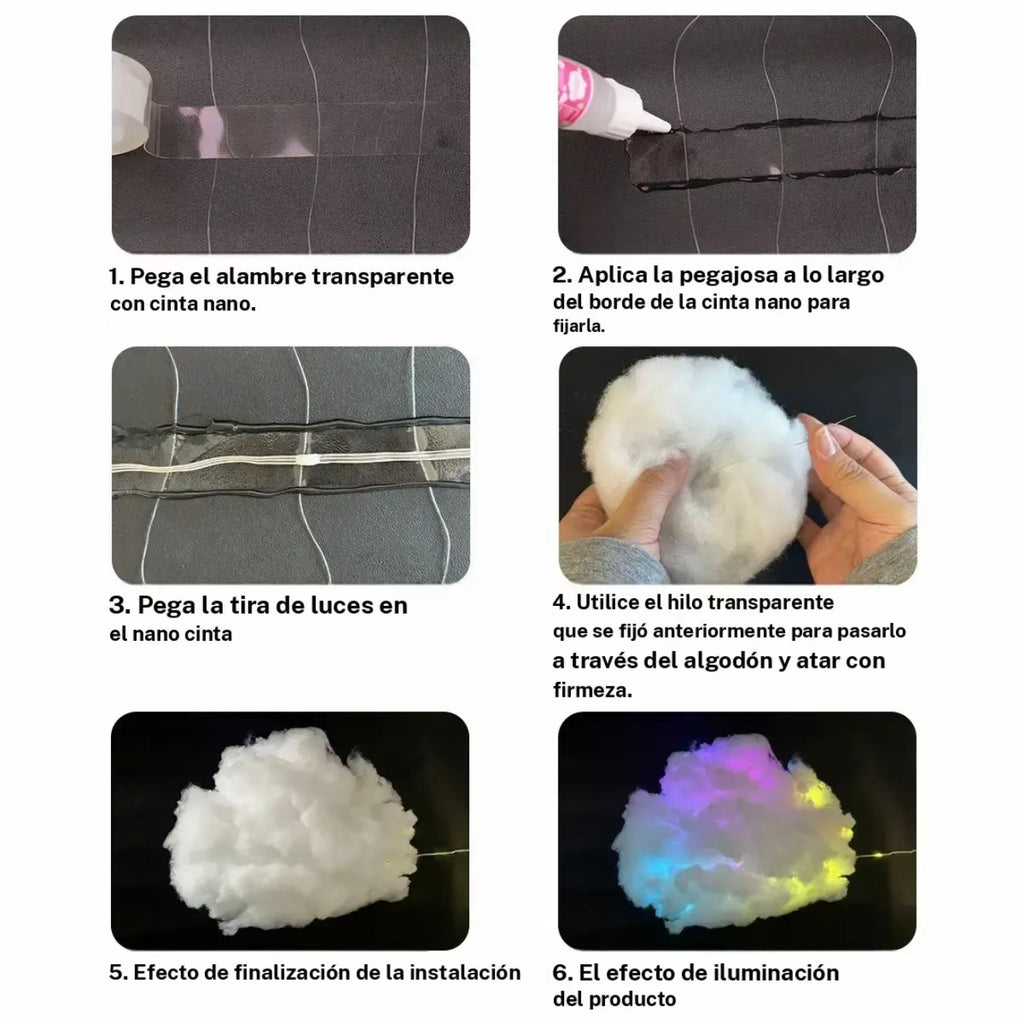Luz led de fantasía "nube eléctrica" DIY