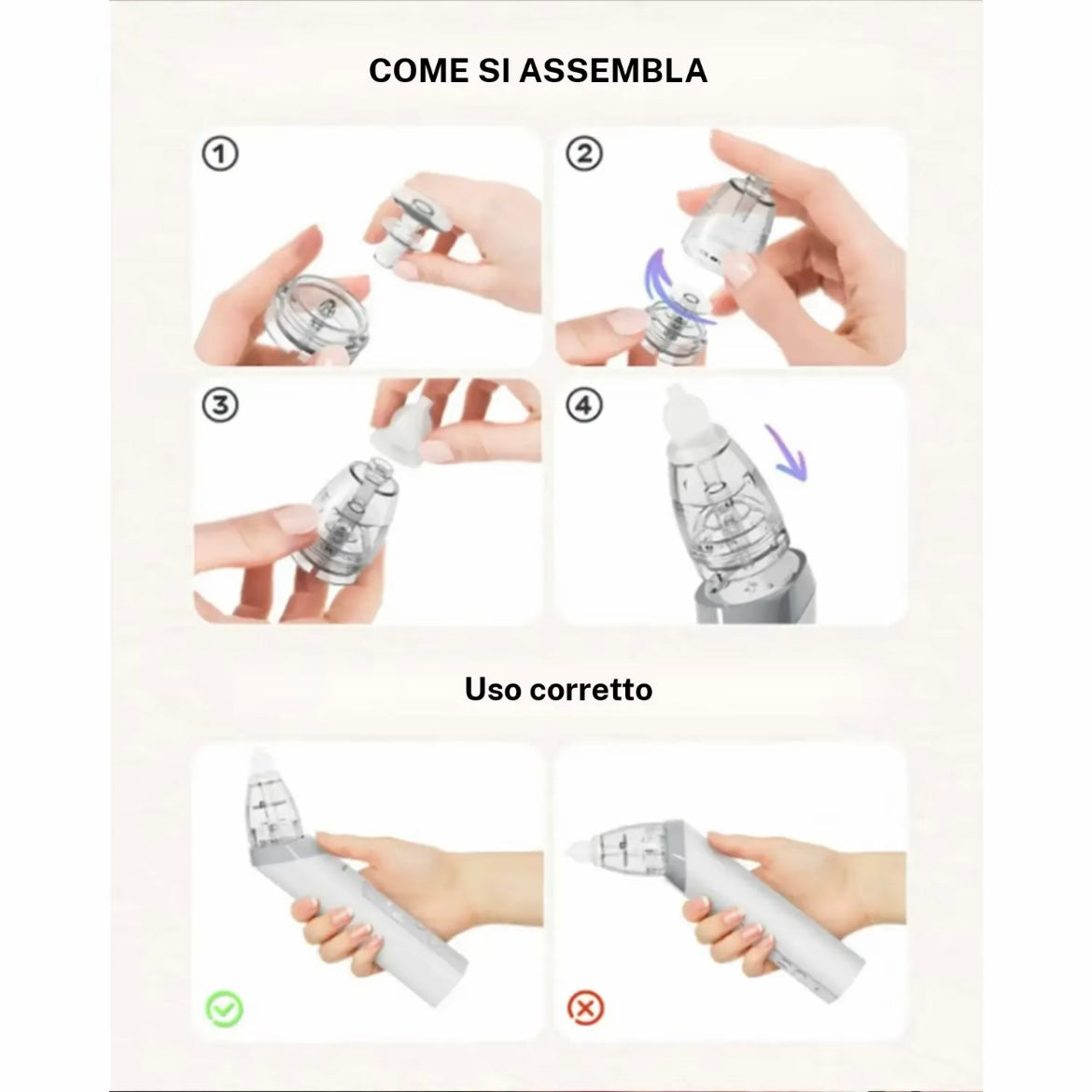 Aspirador de mucosidad nasal para bebé