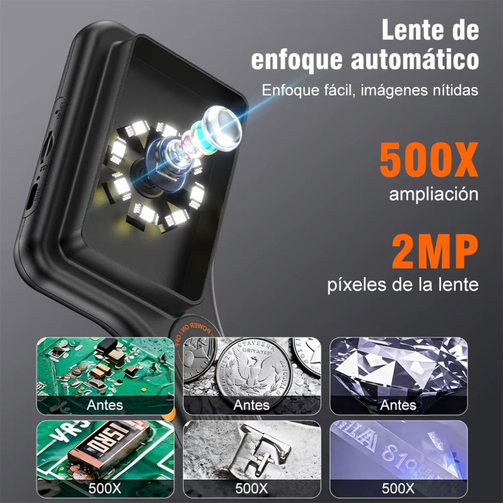 INSKAM Lupa de mano con luzlupa de lectura rectangular de 500X