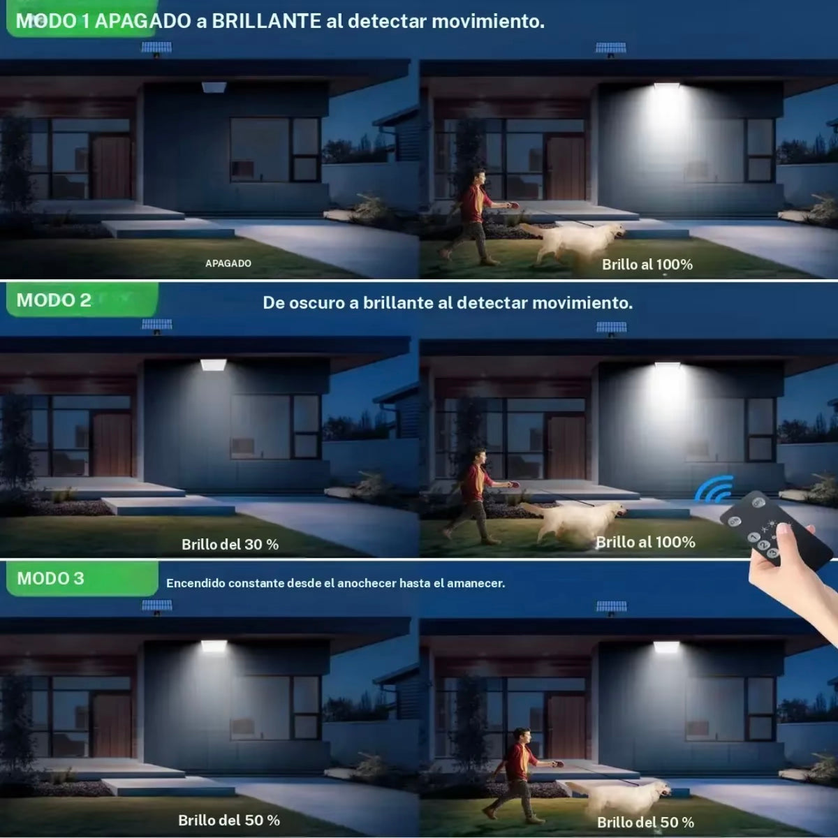 Luz led solar para exteriores con sensor