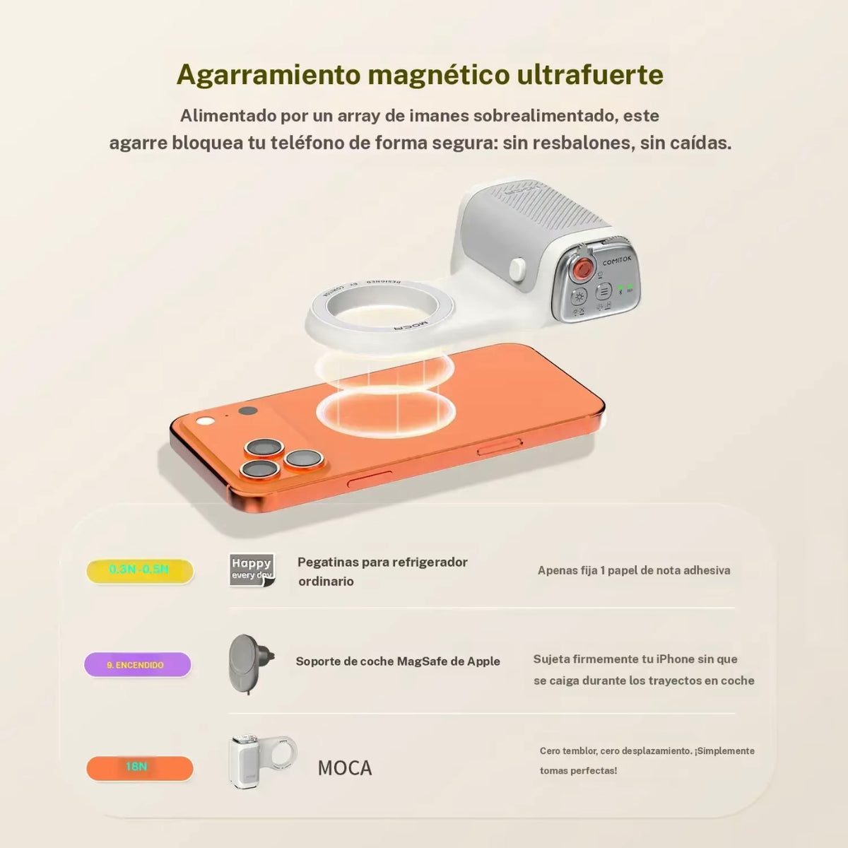 Agarre para Teléfono magsafe Control de Cambio de Cámara y Enfoque,