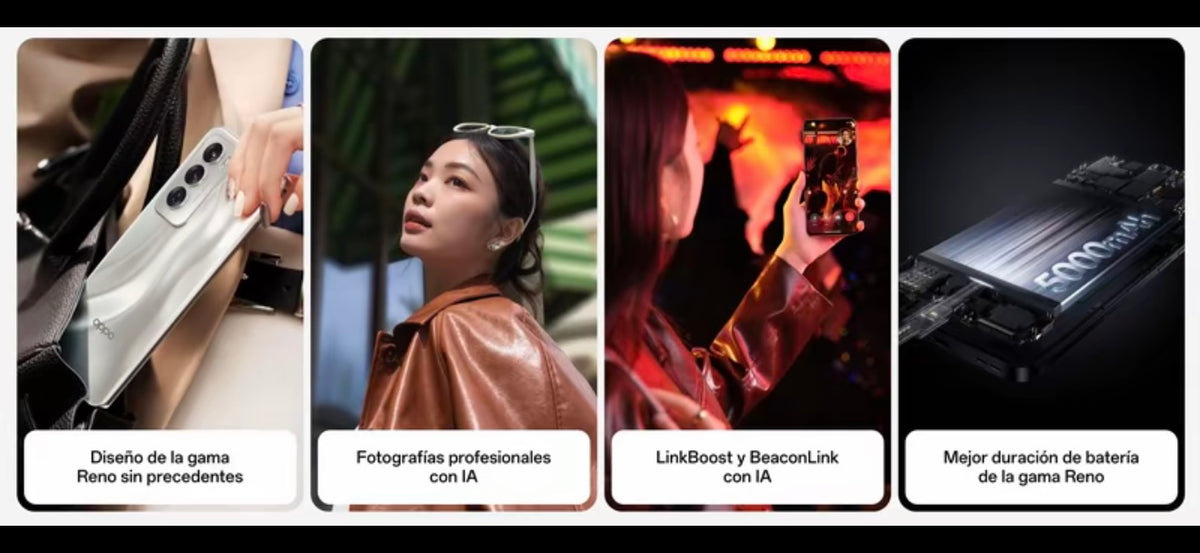 OPPO Reno12 5G Nuevo- Pantalla AMOLED 6.7"