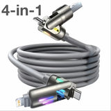 Cable usb tipo c a tipo c 4en1 de 240w