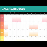 Calendario 2026 póster de pared