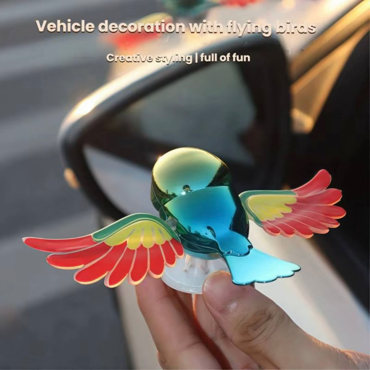 Pájaro adorno de coche con movimiento en la sala ￼