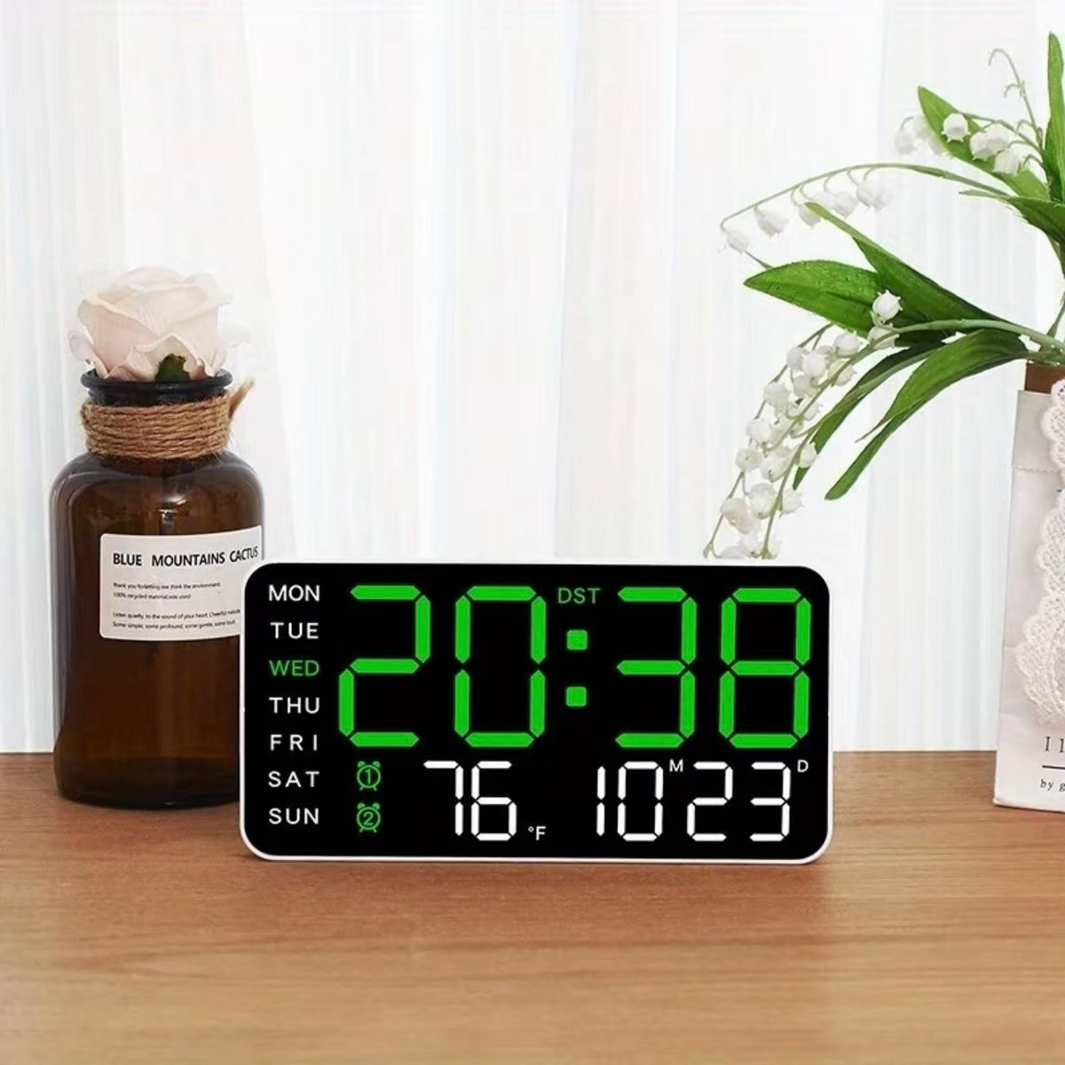 Reloj de pared digital grande con pantalla LED