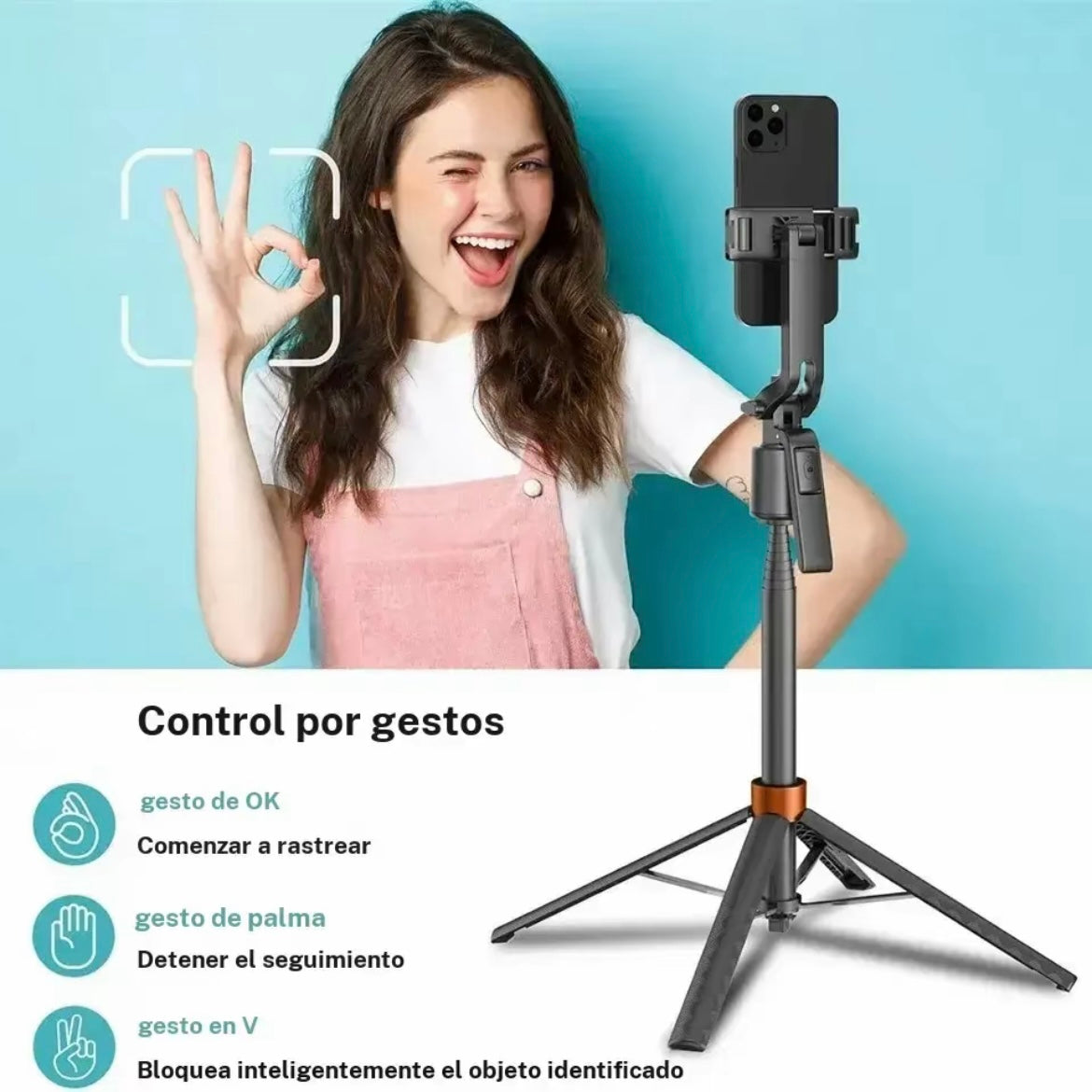 Palo selfie trípode con seguimiento