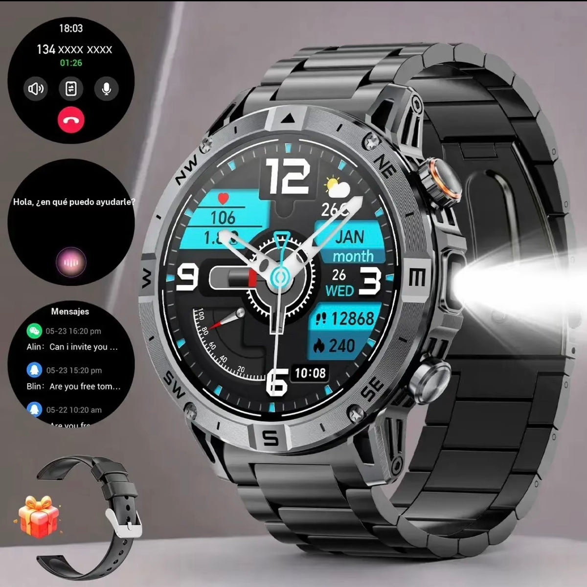 Reloj inteligente pantalla HD 1.7”