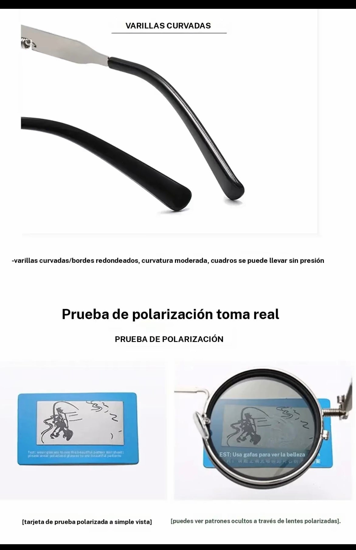 Gafas de sol ajustables 1-9 Gafas de pesca polarizadas redondeadas con lentes de filtro