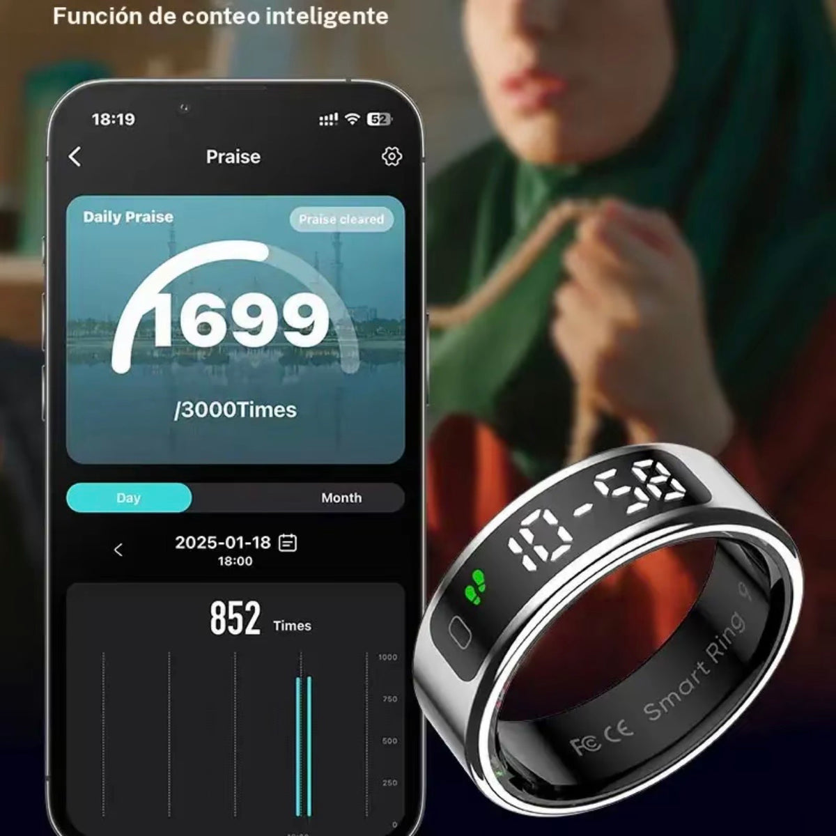 Nuevo anillo inteligente R11 con pantalla y control