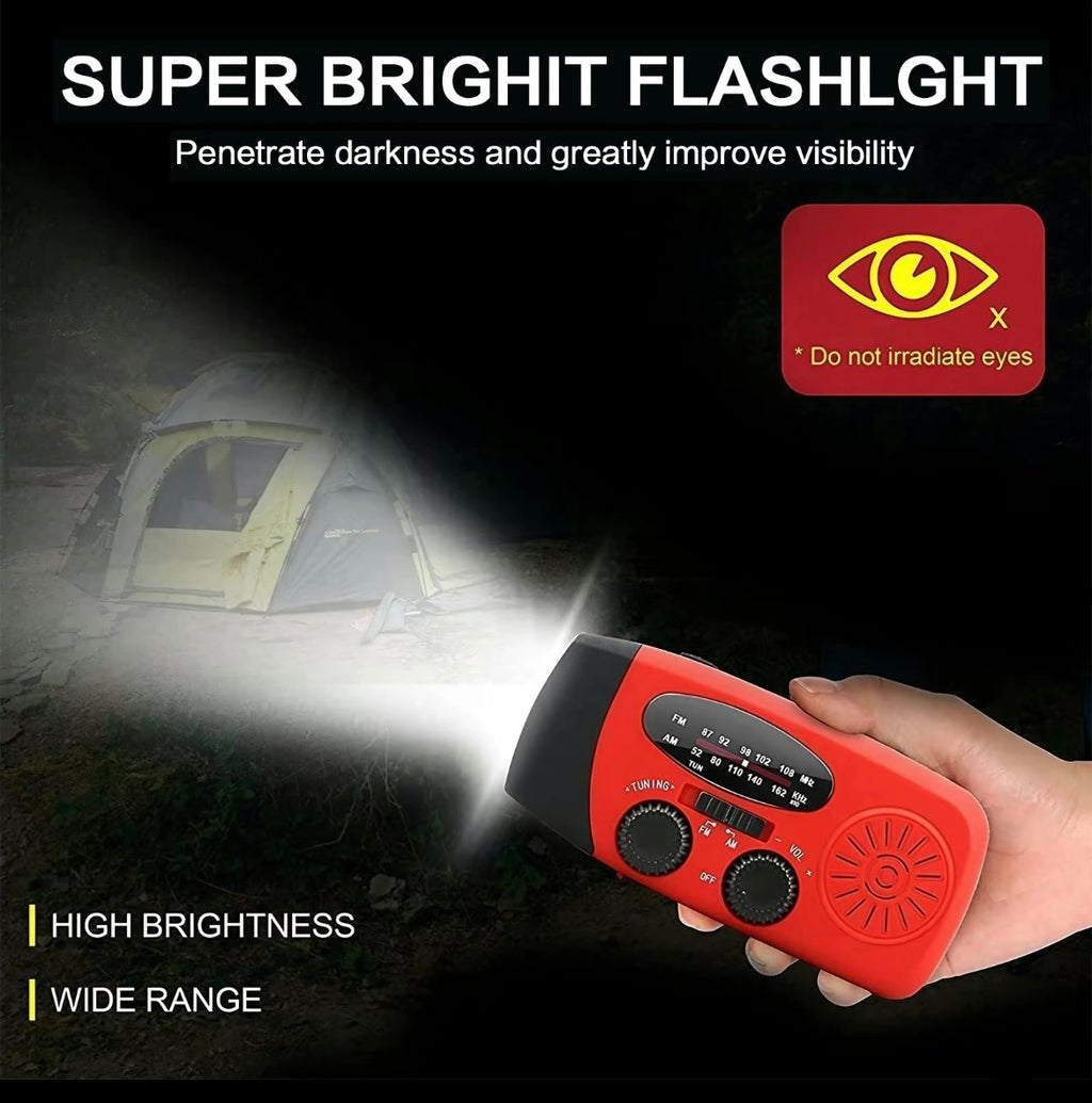 Radio de carga solar/manivela/USB