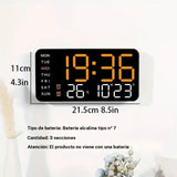 Reloj de pared digital grande con pantalla LED