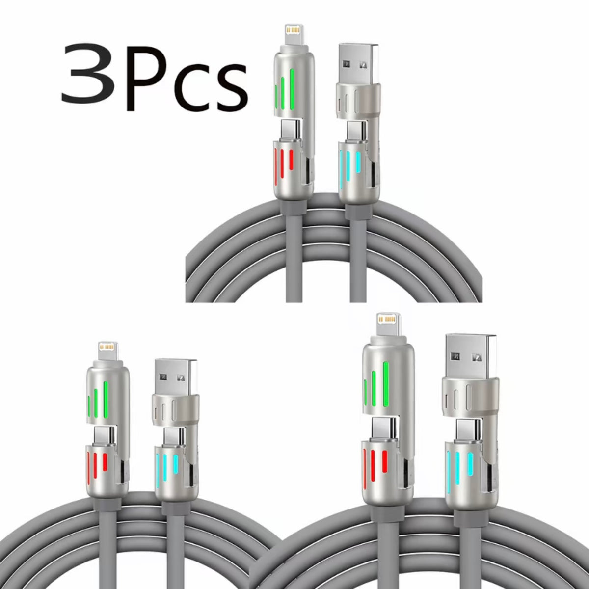 Cable usb tipo c a tipo c 4en1 de 240w