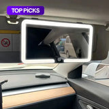 Espejo de maquillaje LED para coche