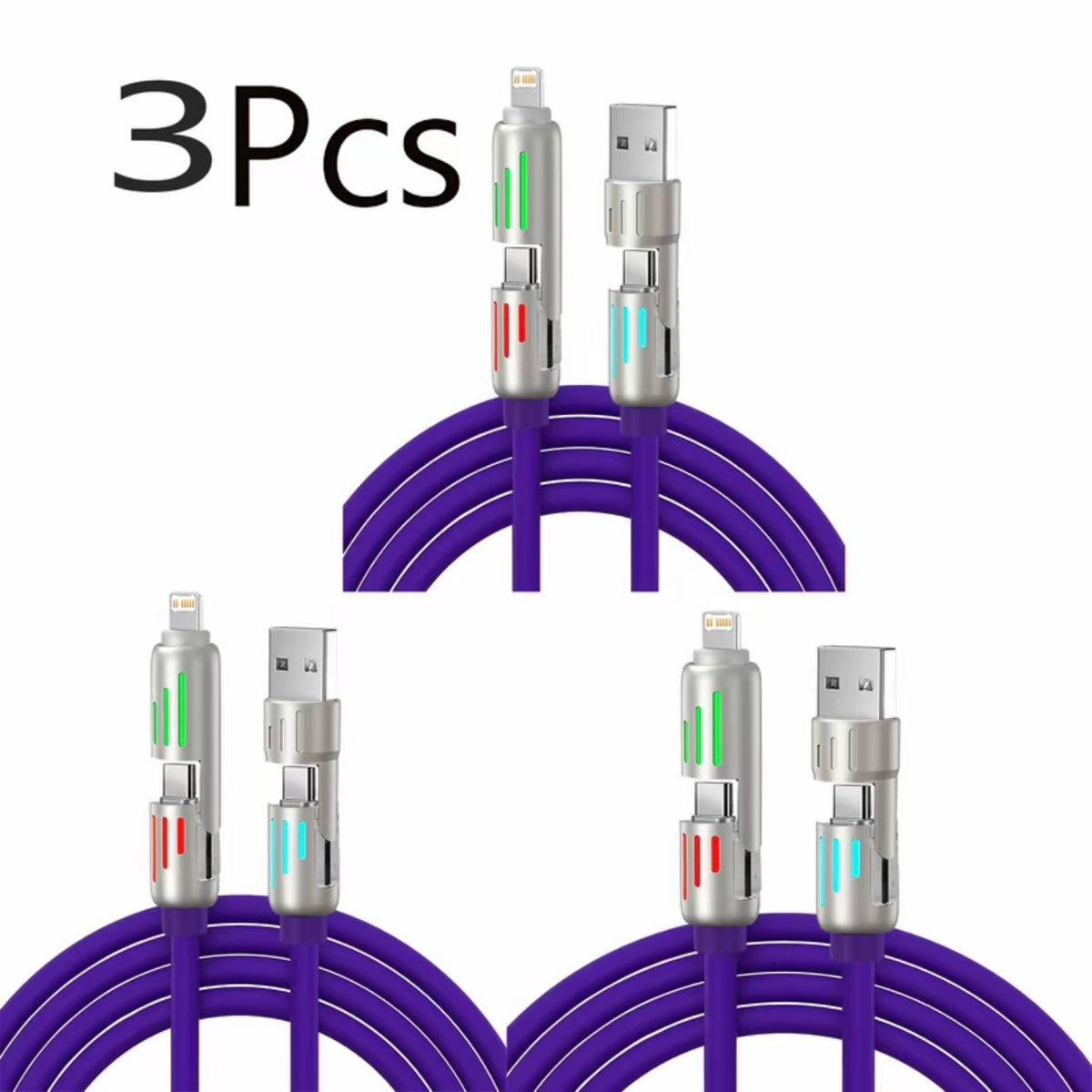 Cable usb tipo c a tipo c 4en1 de 240w