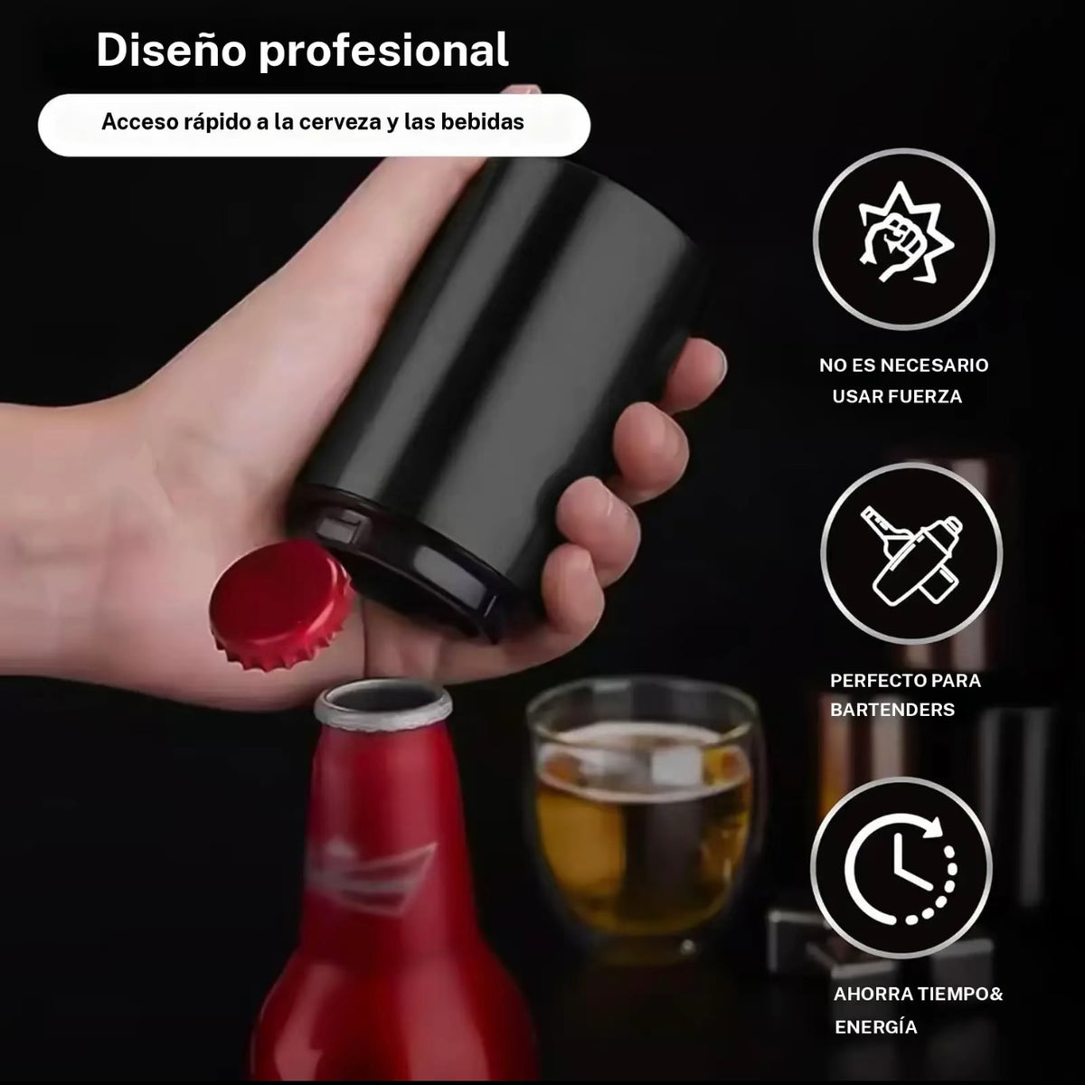 Abridor de botellas de acero inoxidable