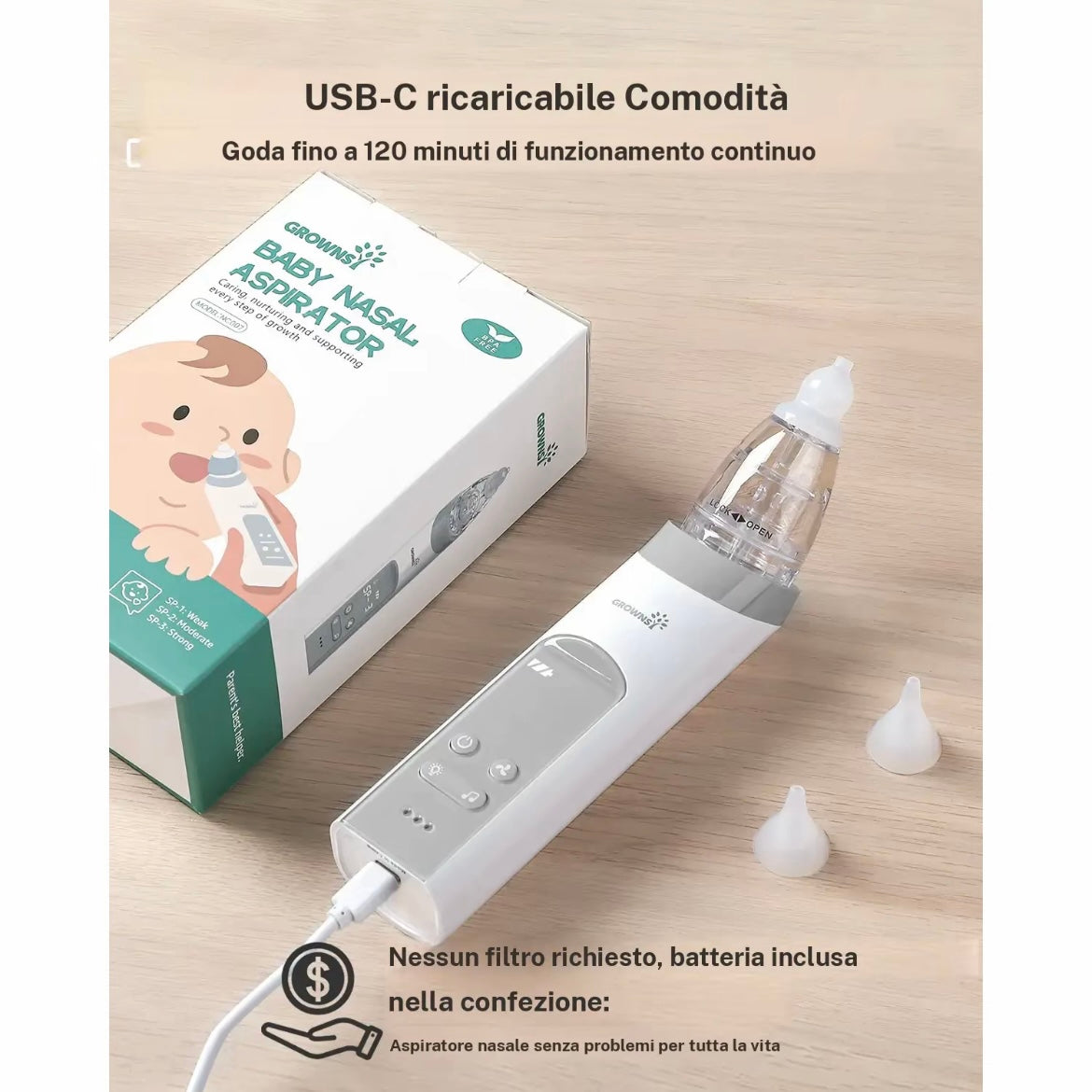 Aspirador de mucosidad nasal para bebé