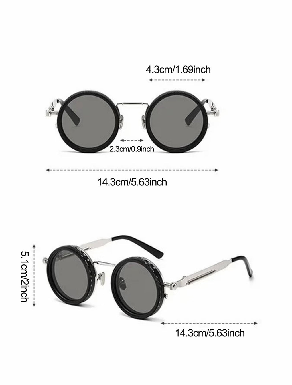 Gafas de sol ajustables 1-9 Gafas de pesca polarizadas redondeadas con lentes de filtro