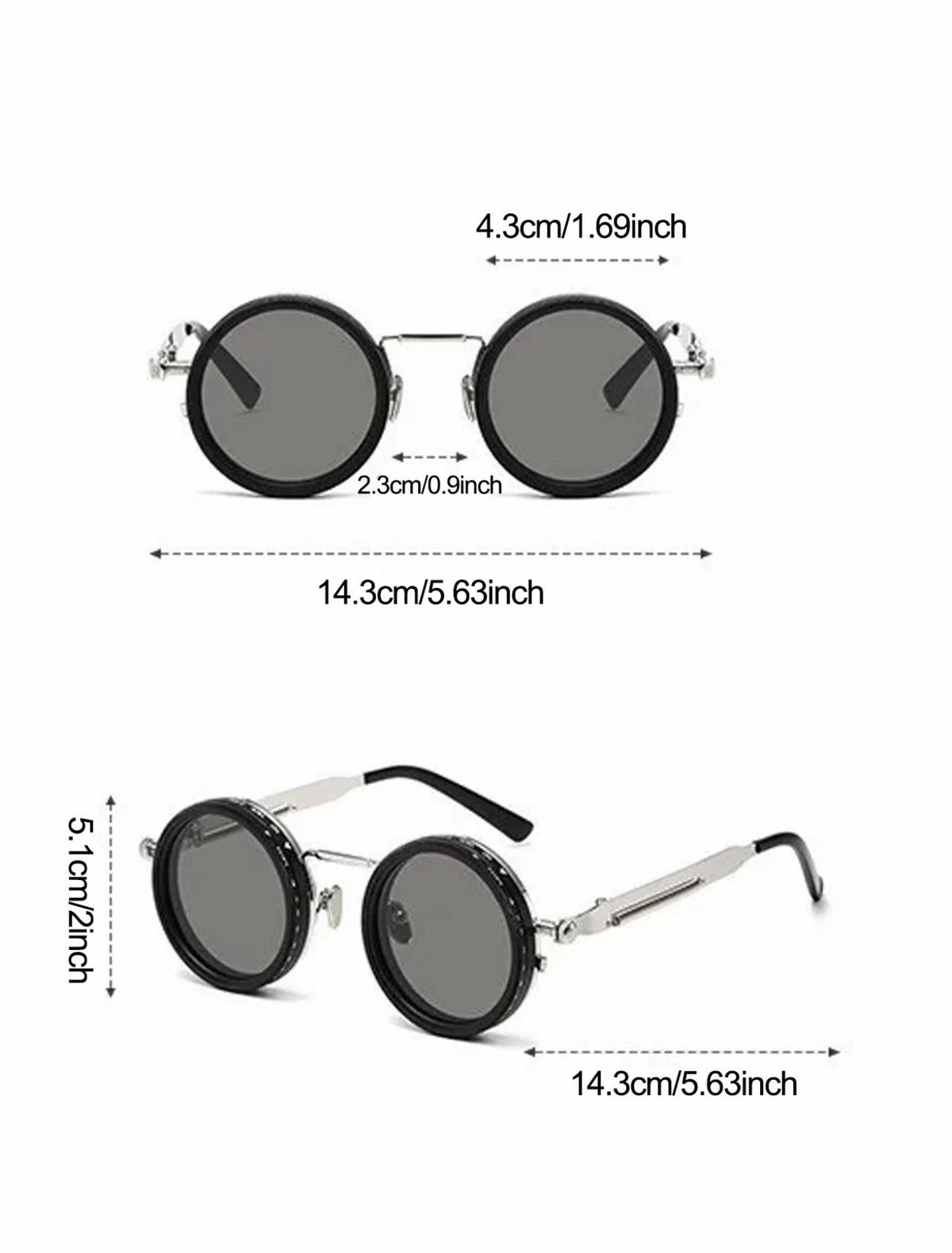 Gafas de sol ajustables 1-9 Gafas de pesca polarizadas redondeadas con lentes de filtro