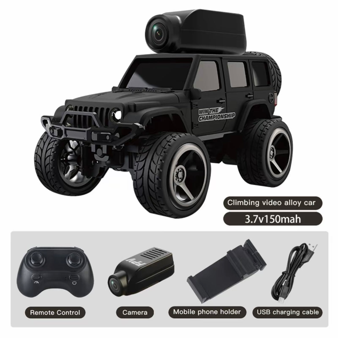 Mini coche con cámara y control remoto