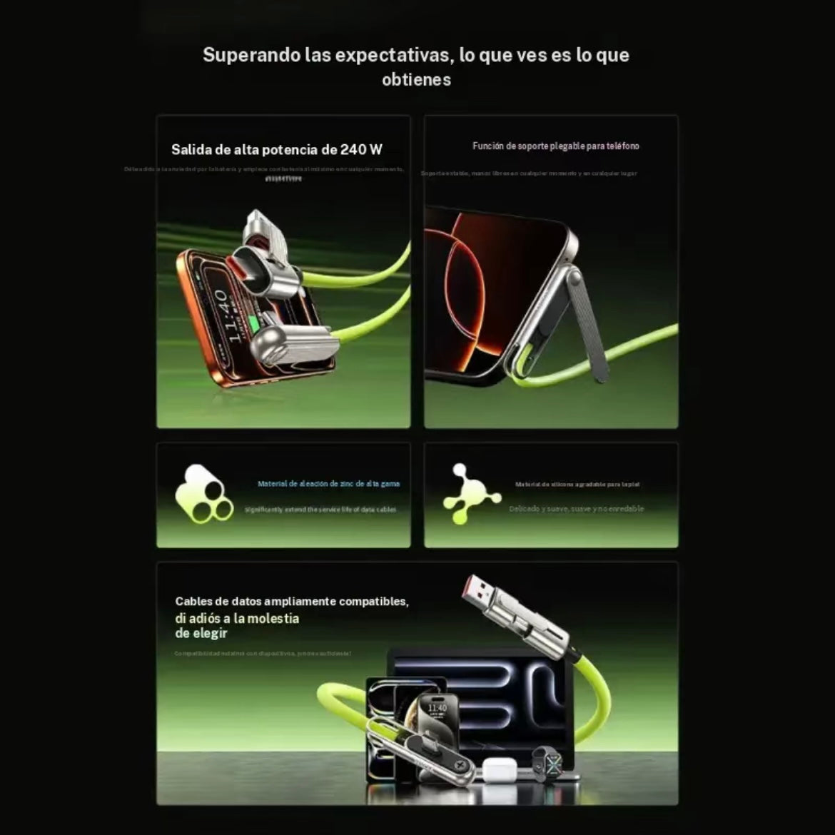 Cable carga ultra rápida 240W