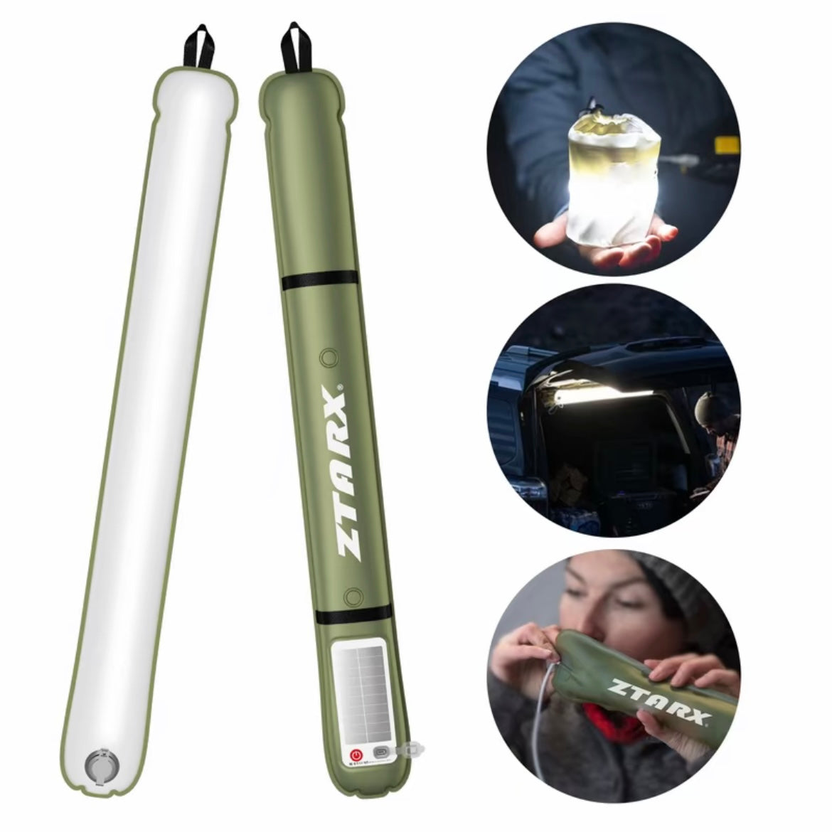 Luz inflable plegable