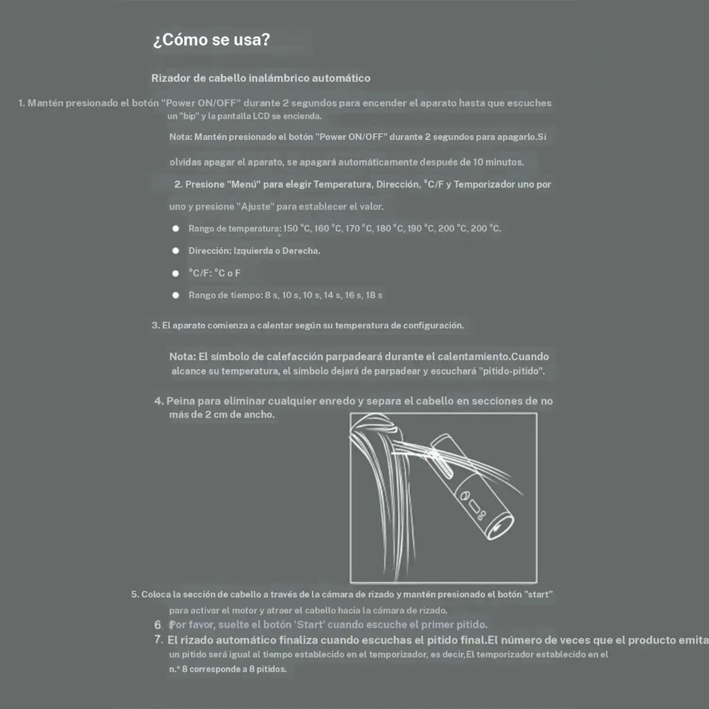 Rizador de cabello inalámbrico