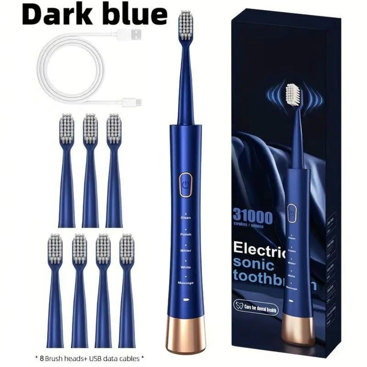 Cepillo de dientes eléctrico con 8 cabezales