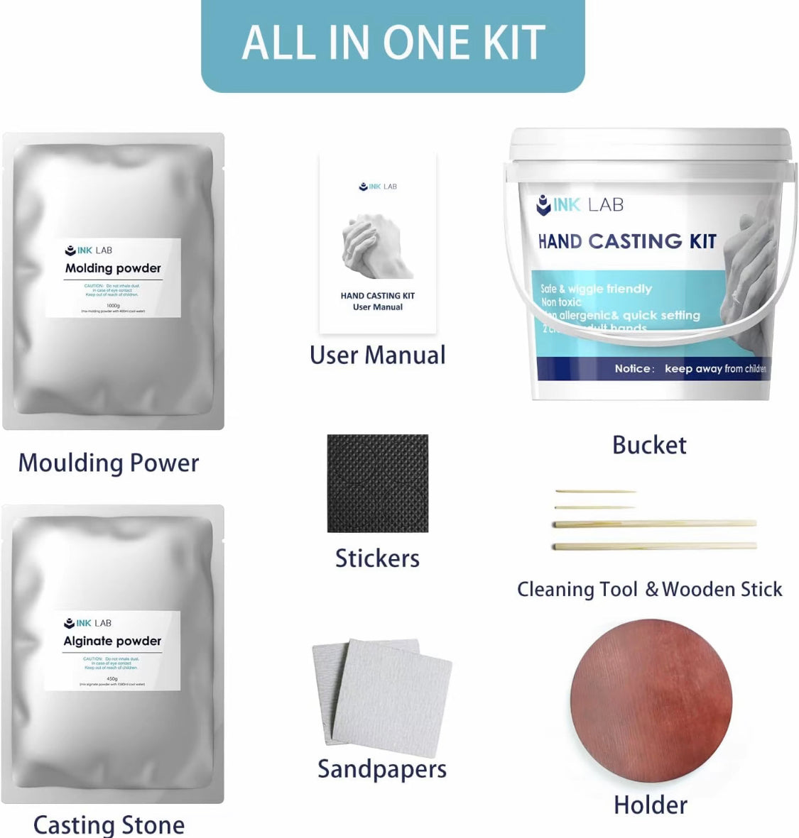 Kit de moldeo de manos con yeso