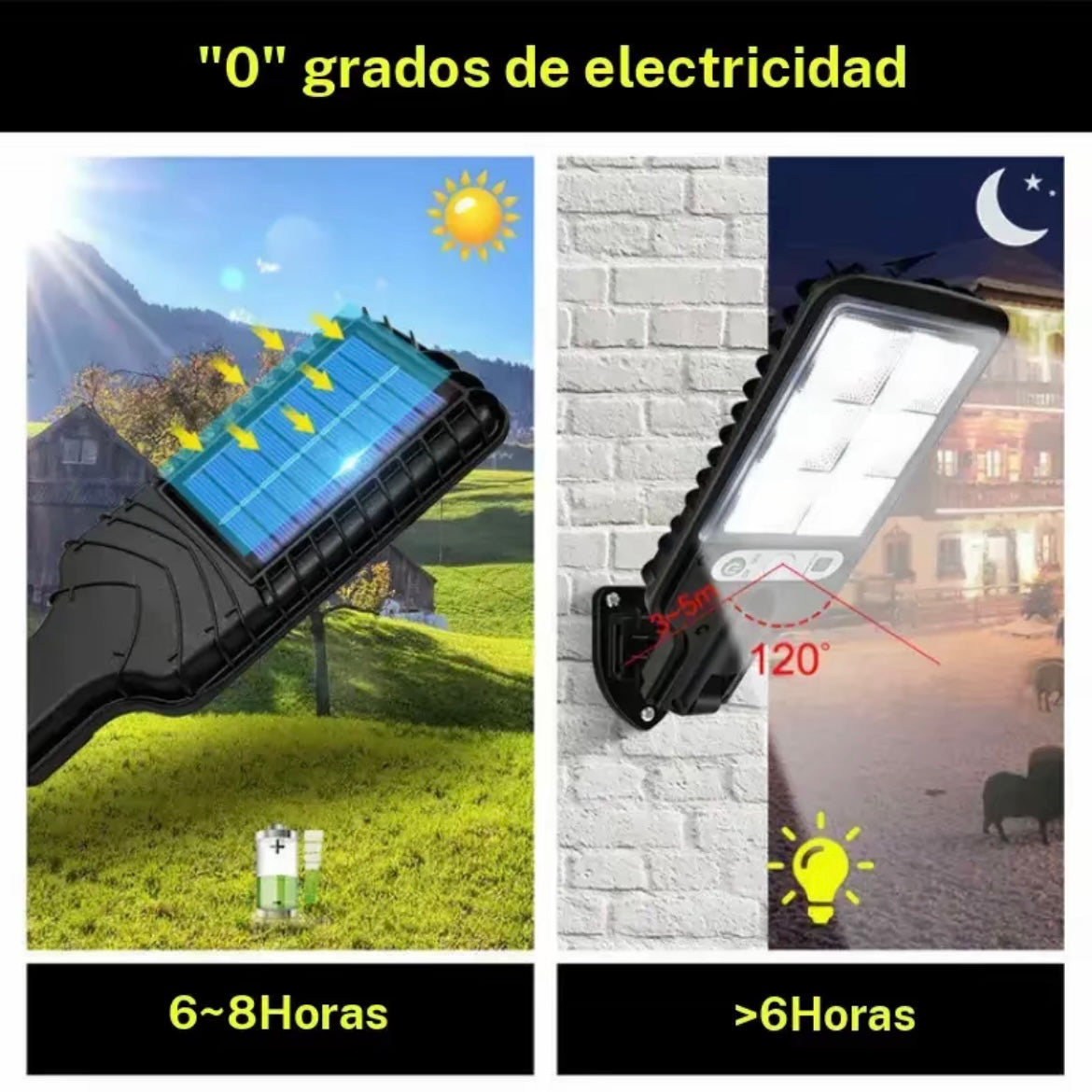 Luz led solar exterior