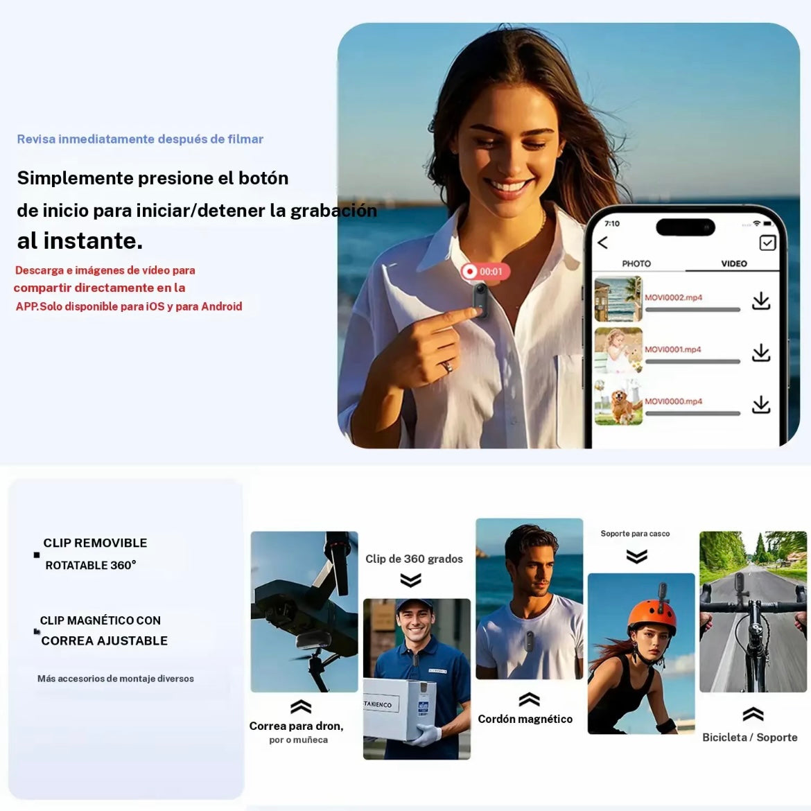 Cámara portátil de acción