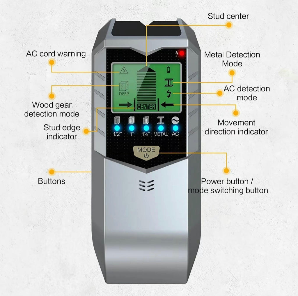 Detector de pared 5 en 1