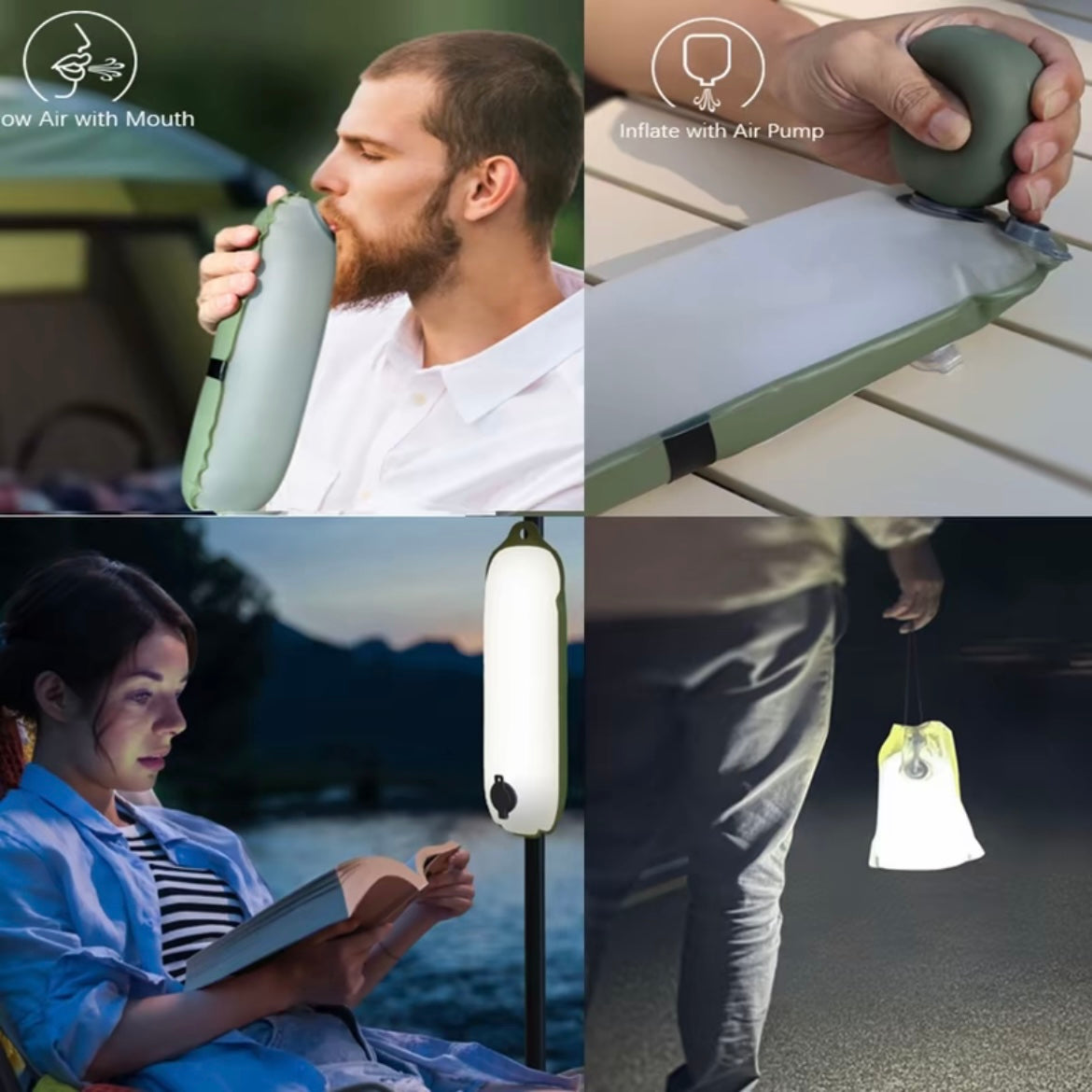 Luz inflable plegable