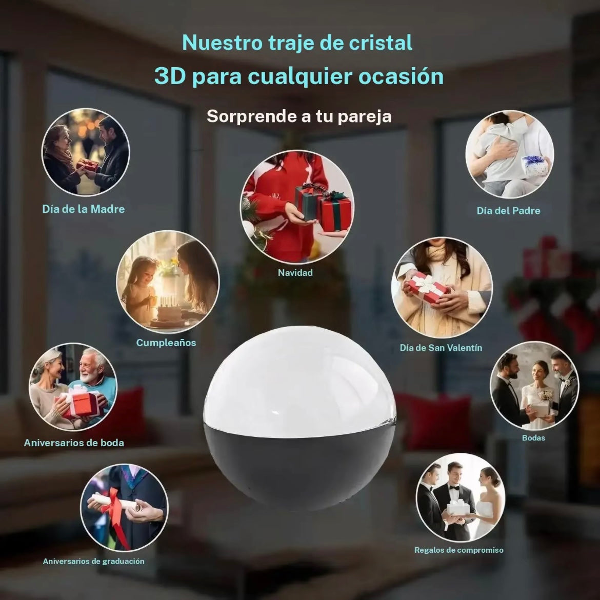 Bola cristal con pantalla 3D