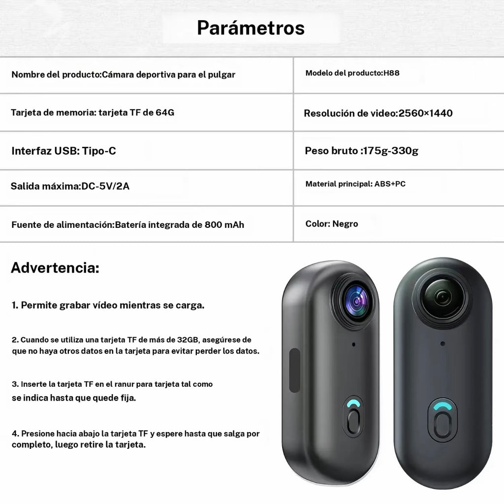 Cámara portátil de acción