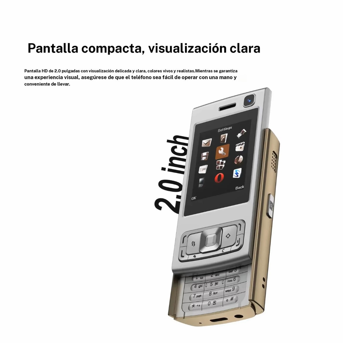 Mini móvil Fuffi con teclado deslizante