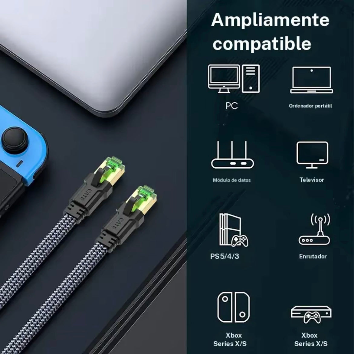 Cable Ethernet Cat 8 de alta velocidad