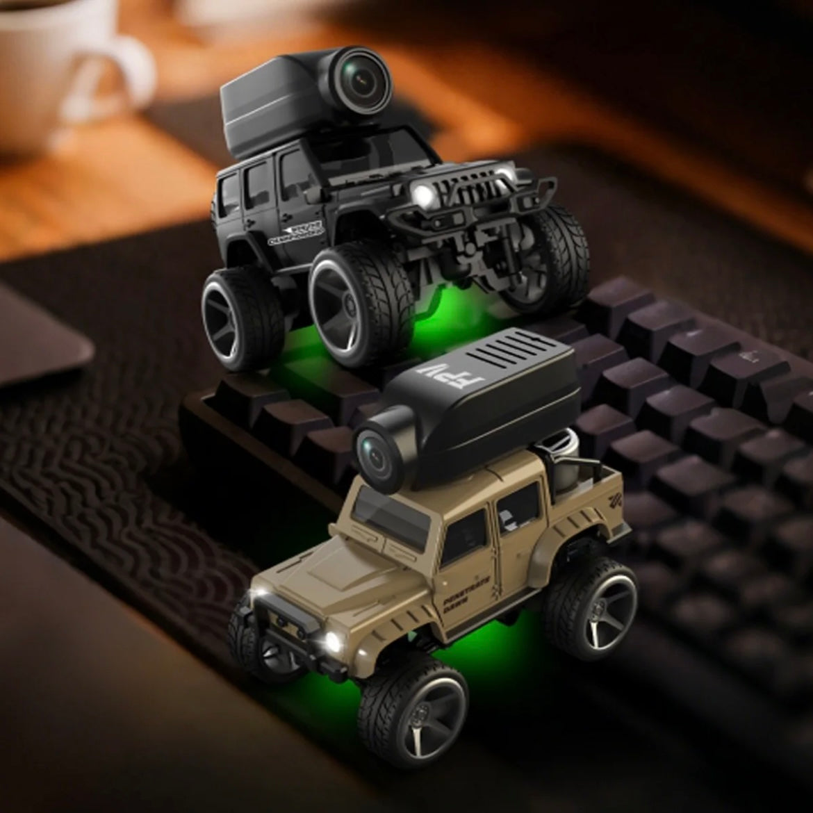 Mini coche con cámara y control remoto