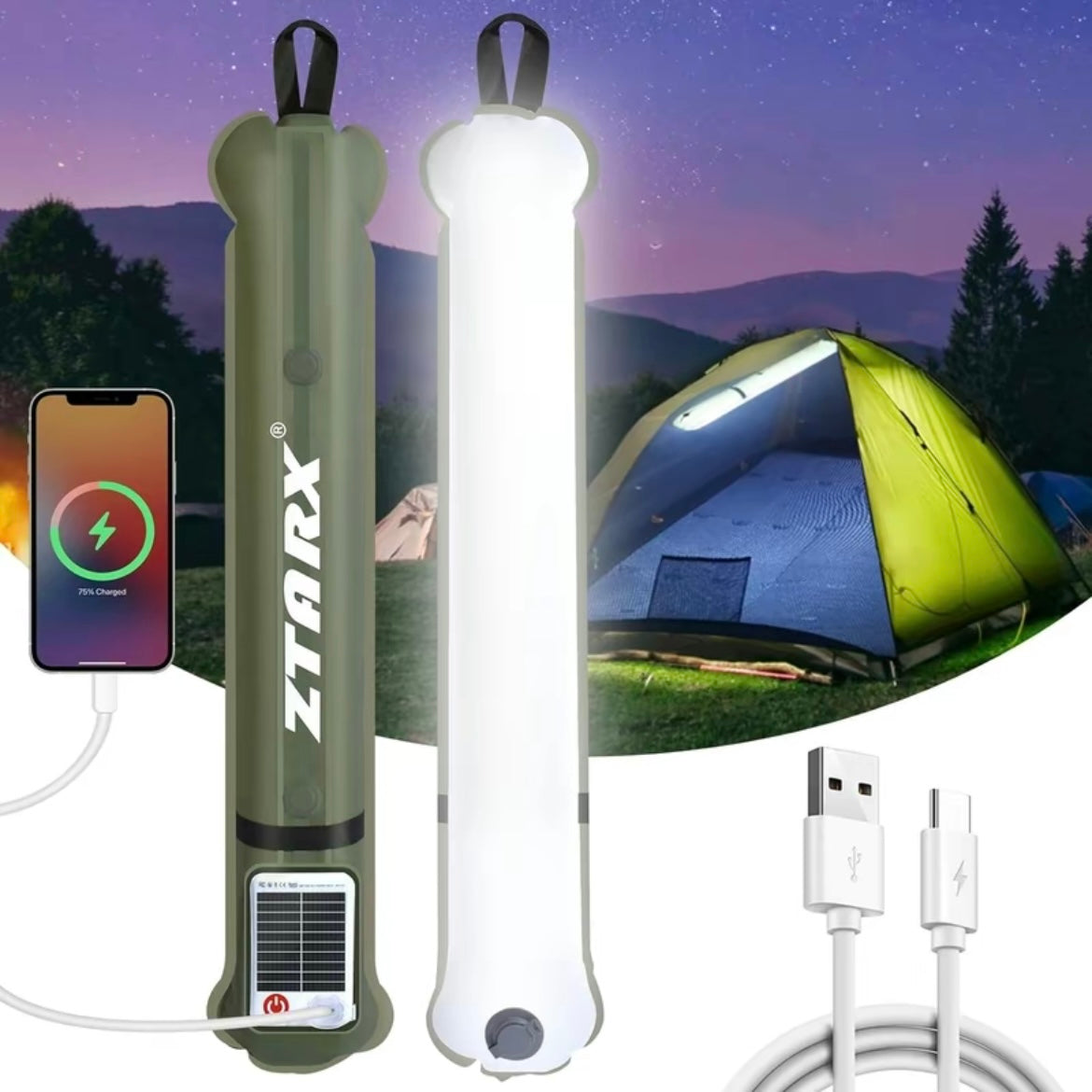 Luz inflable plegable