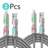 Cable usb tipo c a tipo c 4en1 de 240w