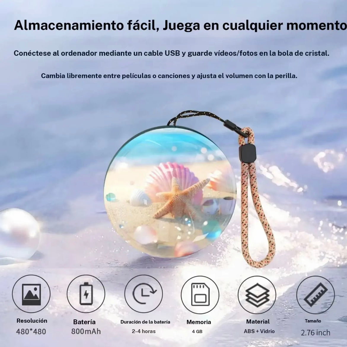 Bola cristal con pantalla 3D