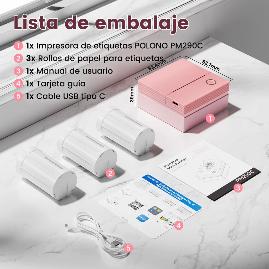 Mini impresora portátil PM290C