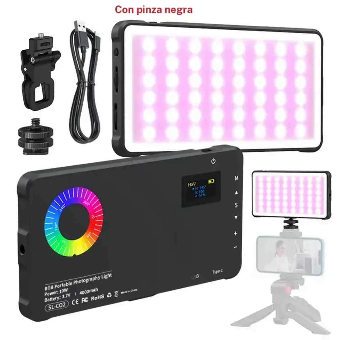 Luz portátil RGB