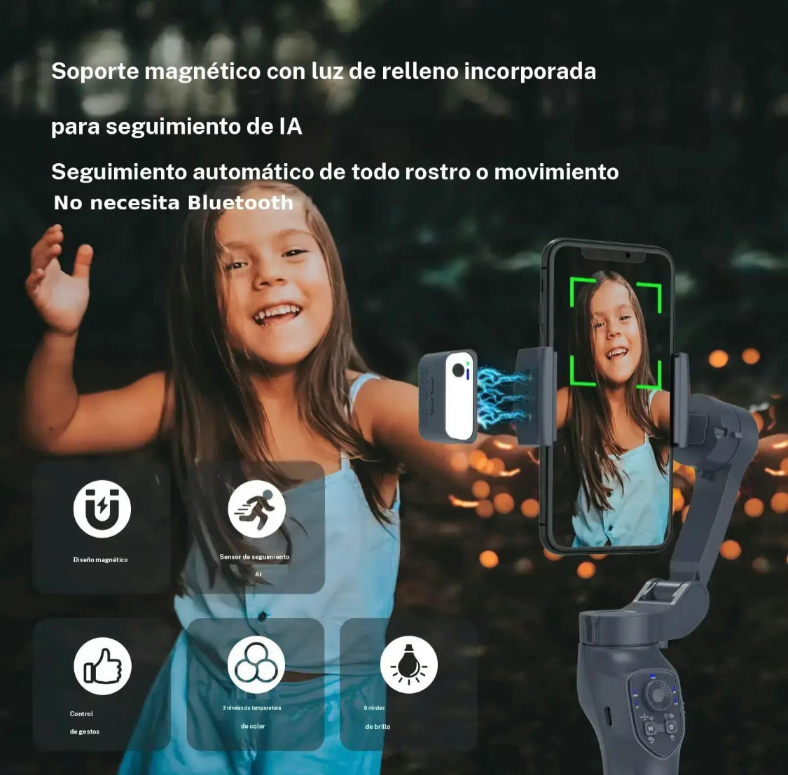 Estabilizador gimbal plegable con IA